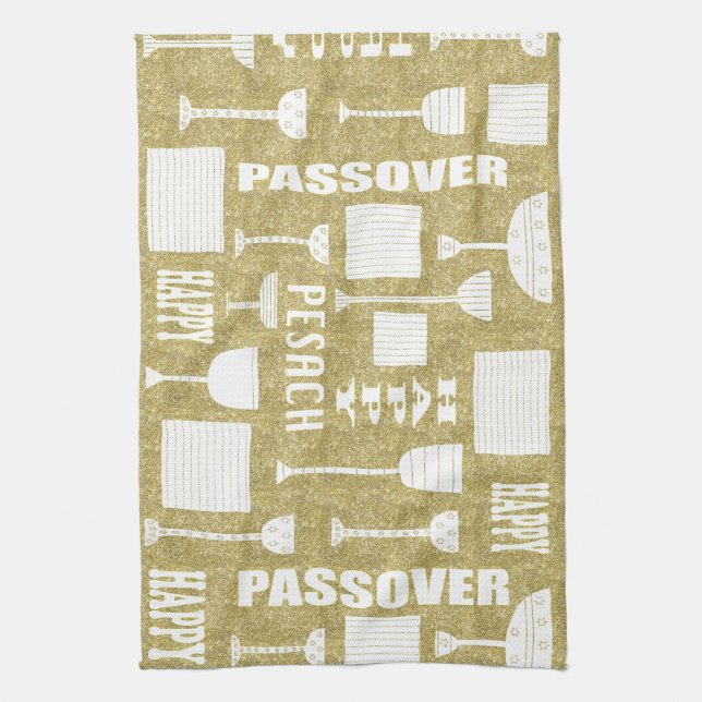 Kitchen Towel "Happy Passover/Pesach " (Vertical)