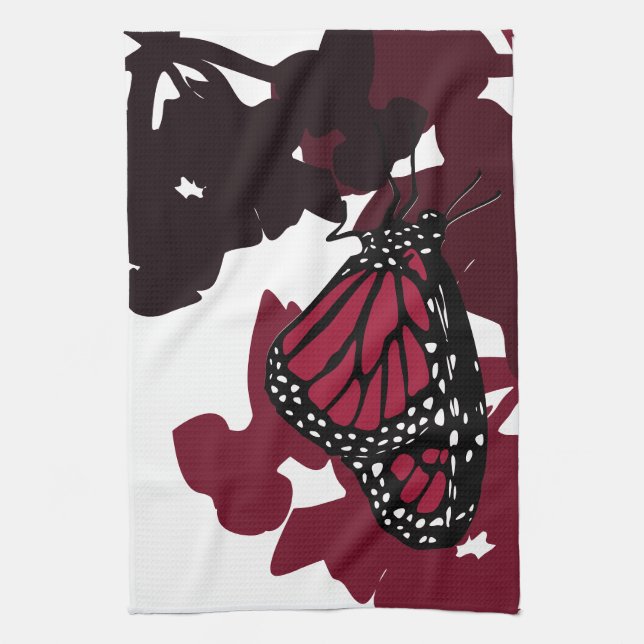 Kitchen Towel - Jester Red Monarch Butterfly (Vertical)