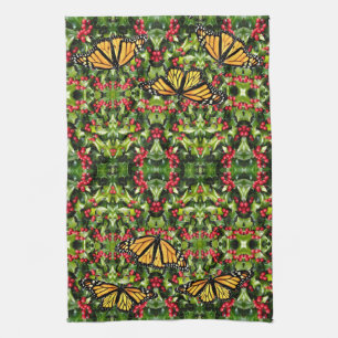 Kitchen Towel - Monarchs & Holly