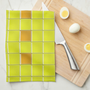 Kitchen Towel - Mosaic Squares in Yellow