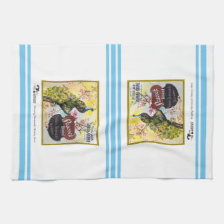 Kitchen Towel - Peacock fruit crate label