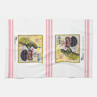 Kitchen Towel - Peacock fruit crate label
