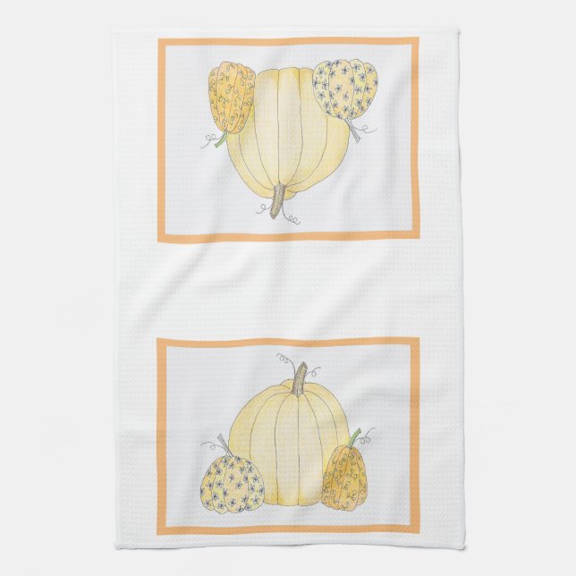 Kitchen Towel Pumpkin Trio (Vertical)