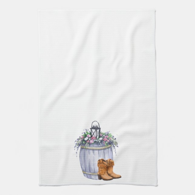 Kitchen Towel Summer Country Wedding Rustic Waterc (Vertical)