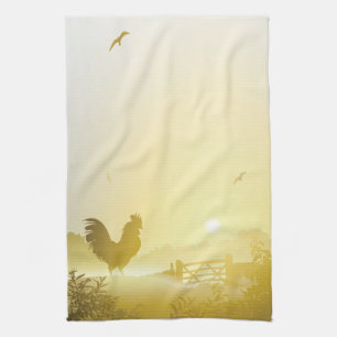 Kitchen Towel Sunny Morning Farm Country Rustic Su