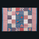 Kitchen Towel, Tea Towel, Faux-Patchwork, Gingham Tea Towel<br><div class="desc">A chic,  country-style Kitchen Towel or Tea Towel,  with a faux-patchwork of various 'Hearts and Roses' coordinating patterns,  teamed with a matching red and white Check Gingham. Part of the Posh & Painterly 'Hearts & Roses' collection.</div>