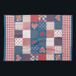 Kitchen Towel, Tea Towel, Faux-Patchwork, Gingham Towel<br><div class="desc">A chic,  country-style Kitchen Towel or Tea Towel,  with a faux-patchwork of various 'Hearts and Roses' coordinating patterns,  teamed with a matching red and white Check Gingham. Part of the Posh & Painterly 'Hearts & Roses' collection.</div>