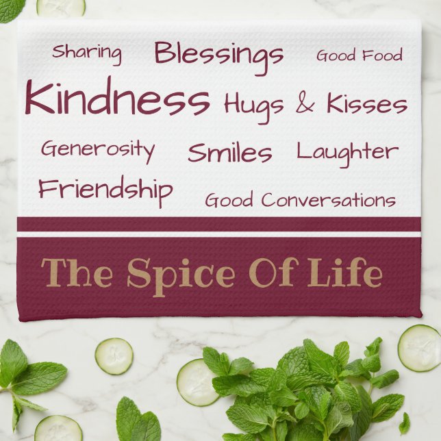 Kitchen Towel-The Spice of Life Tea Towel (Folded)