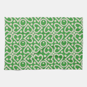 Kitchen Towel to Customise, Daisy Chains on Green