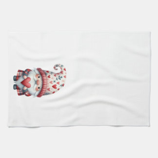 Kitchen Towel-Valentine Gnome Tea Towel