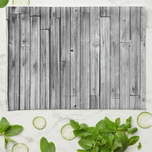 Kitchen Towel - Weathered Barn Wood (Folded)