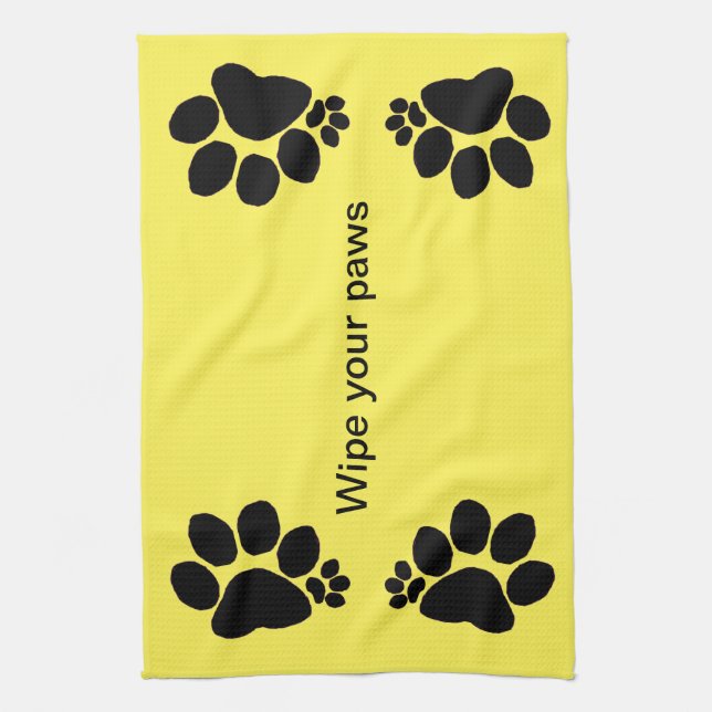Kitchen Towel - Wipe Your Paws v2 (Vertical)