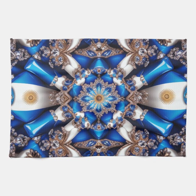 Kitchen towel with Argentinian Colours Design (Horizontal)