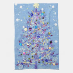Kitchen Towel with Decorated Christmas Tree