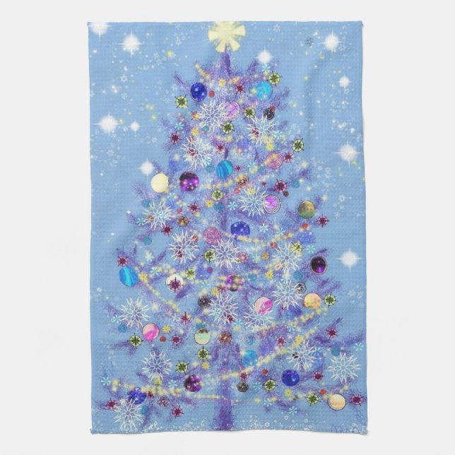 Kitchen Towel with Decorated Christmas Tree (Vertical)
