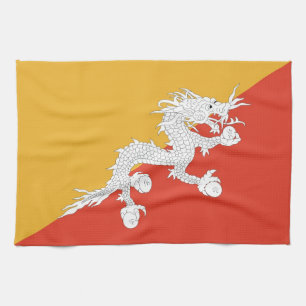 Kitchen towel with Flag of Bhutan