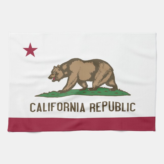 Kitchen towel with Flag of California, U.S.A. (Horizontal)