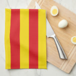 Kitchen towel with Flag of Catalonia<br><div class="desc">Add a touch of Catalonian spirit to your kitchen with our exclusive towel featuring the vibrant flag of Catalonia! Crafted with meticulous attention to detail, this kitchen towel is more than just a household essential—it’s a tribute to the cultural pride and heritage of Catalonia. The bold design showcases the iconic...</div>