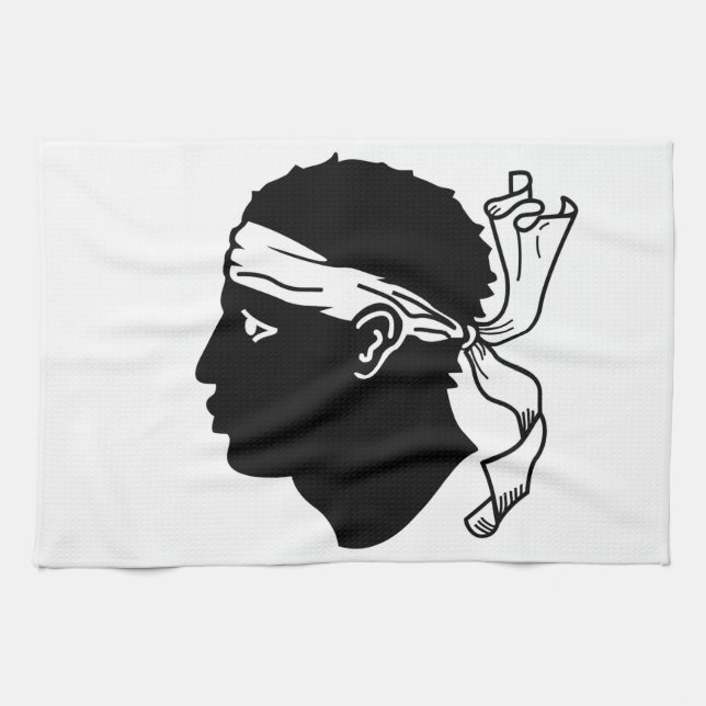 Kitchen towel with Flag of Corsica (Horizontal)