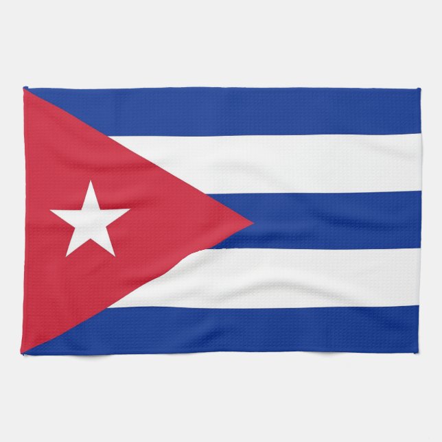 Kitchen towel with Flag of Cuba (Horizontal)