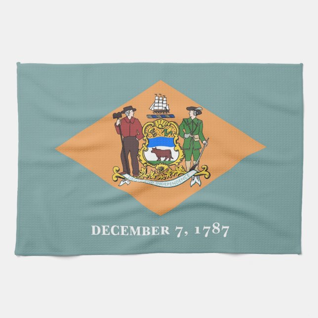 Kitchen towel with Flag of Delaware, U.S.A. (Horizontal)