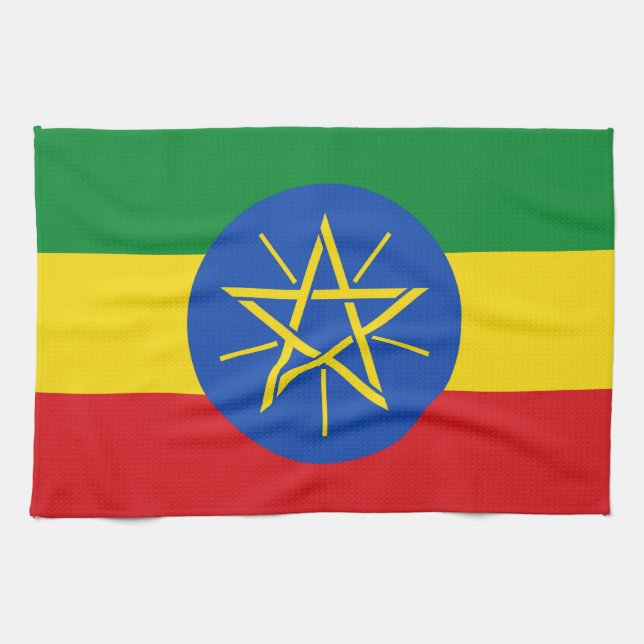 Kitchen towel with Flag of Ethiopia (Horizontal)