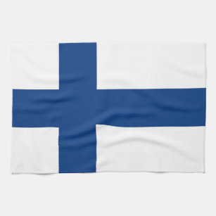 Kitchen towel with Flag of Finland