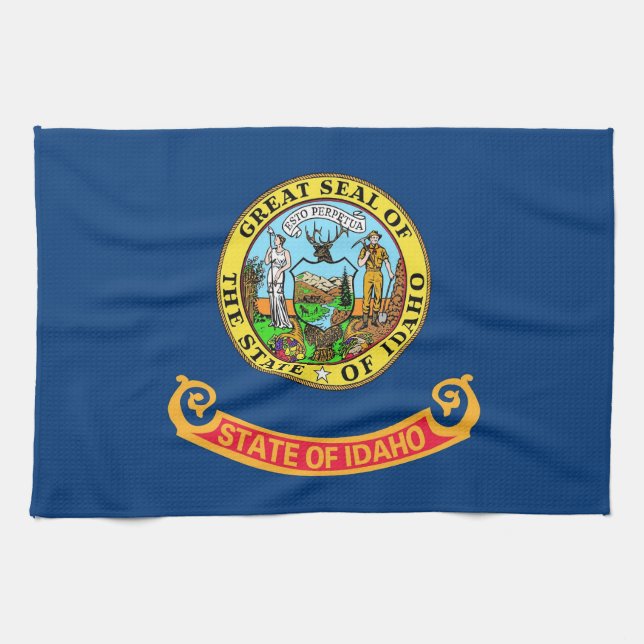 Kitchen towel with Flag of Idaho, U.S.A. (Horizontal)