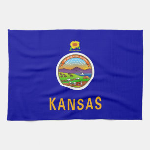 Kitchen towel with Flag of Kansas, U.S.A.
