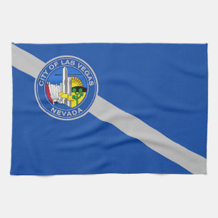 Kitchen towel with Flag of Las Vegas City, U.S.A.