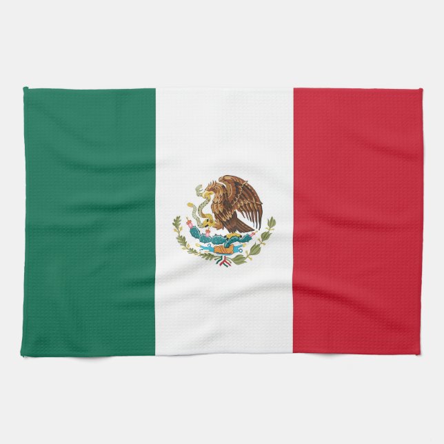 Kitchen towel with Flag of Mexico (Horizontal)