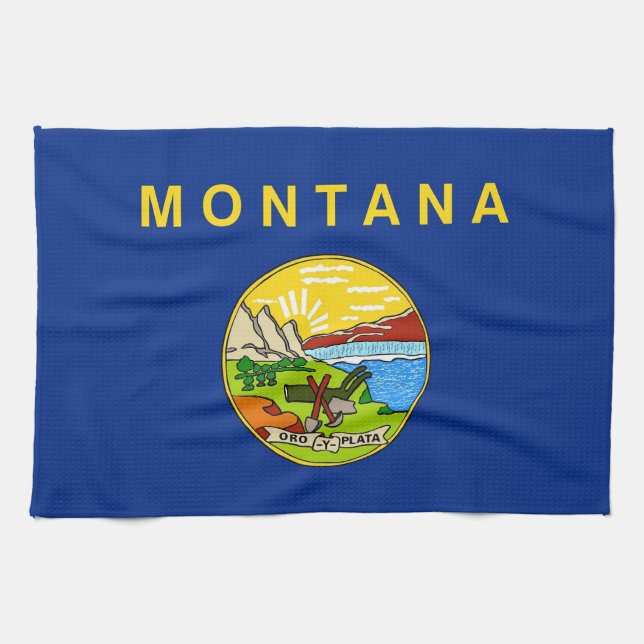 Kitchen towel with Flag of Montana, U.S.A. (Horizontal)
