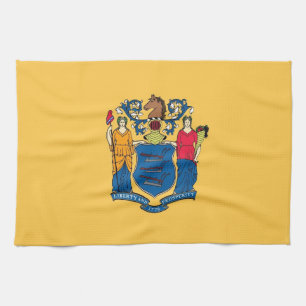 Kitchen towel with Flag of New Jersey, U.S.A.