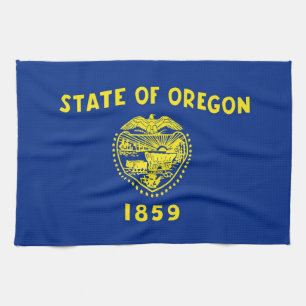 Kitchen towel with Flag of Oregon, U.S.A.