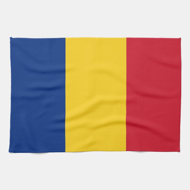 Kitchen towel with Flag of Romania (Horizontal)