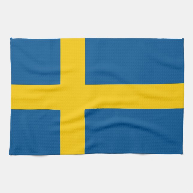 Kitchen towel with Flag of Sweden (Horizontal)
