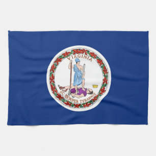 Kitchen towel with Flag of Virginia, U.S.A.