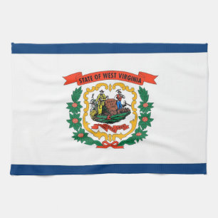 Kitchen towel with Flag of West Virginia, U.S.A.