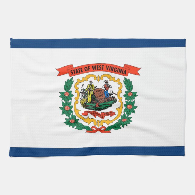 Kitchen towel with Flag of West Virginia, U.S.A. (Horizontal)