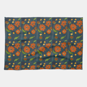 Kitchen towel with floral motif