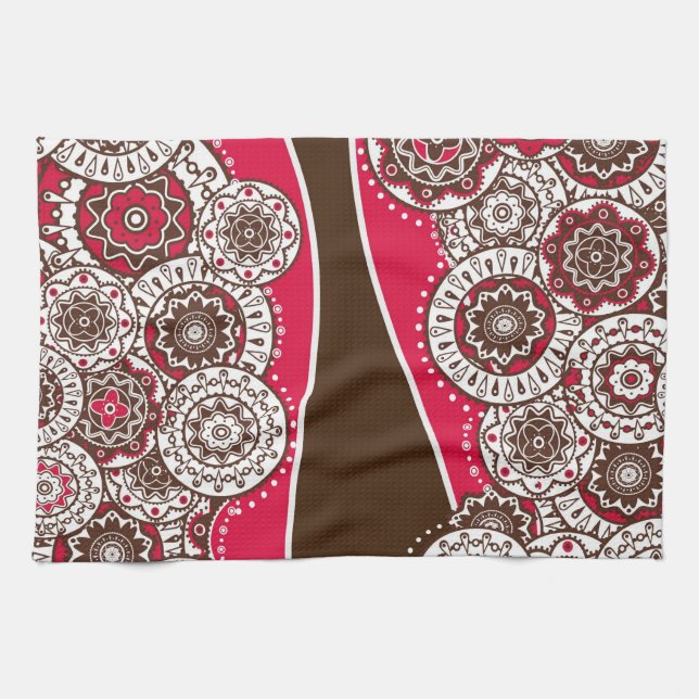 Kitchen towel with folk ornament (Horizontal)