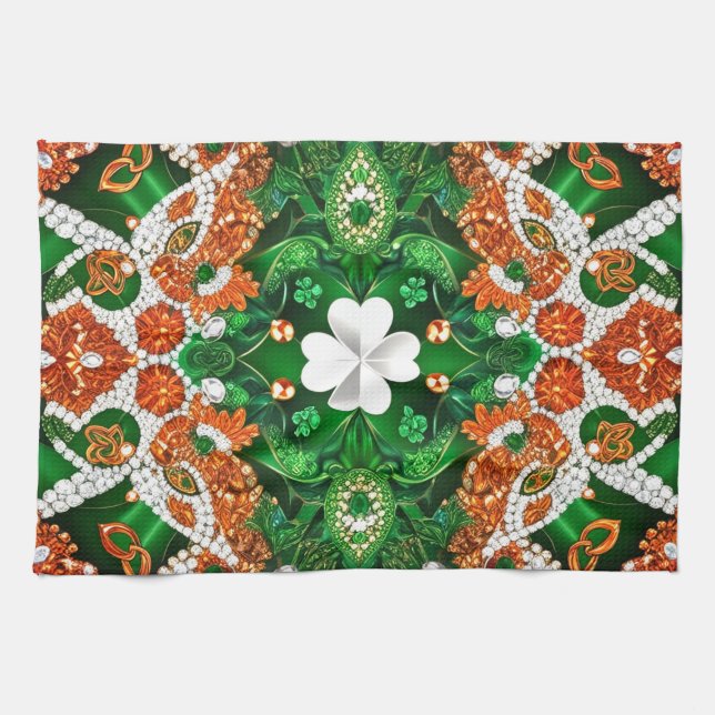 Kitchen towel with Ireland Colours Design (Horizontal)
