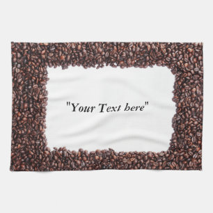 Kitchen towel with Kaffebohnen and text field