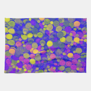 Kitchen towel with Purple Yellow Abstract Design