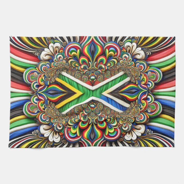 Kitchen towel with South African Colours Design (Horizontal)
