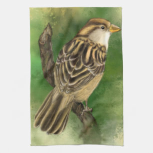 Kitchen Towel with Sparrow