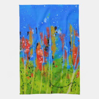 Kitchen towel with splashed-colours