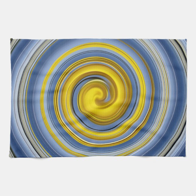 kitchen towel yellow-blue spiral (Horizontal)