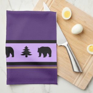 Kitchen Towel-Yellowstone Lodge 3 Bear and Trees Tea Towel