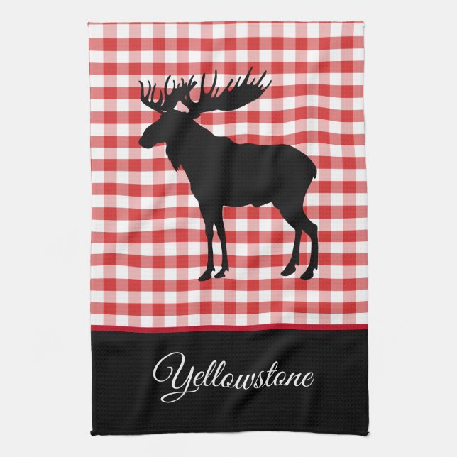 Kitchen Towel-Yellowstone Moose Tea Towel (Vertical)